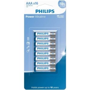 PILHAS ALCALINAS AAA PHILIPS BLISTER COM 16 UNIDADES LR03P16B/59